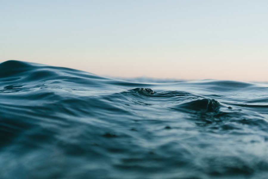 An open coastline with waves meeting the shore